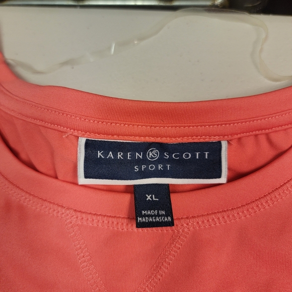 Karen Scott Workout Tank Top Womens size XL Pink Sleeveless Moisture Wick - Picture 4 of 7